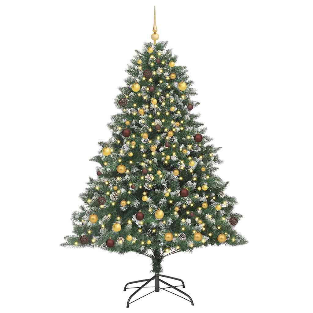 Artificial Christmas Tree with 300 LEDs with Stand Green 210 cm