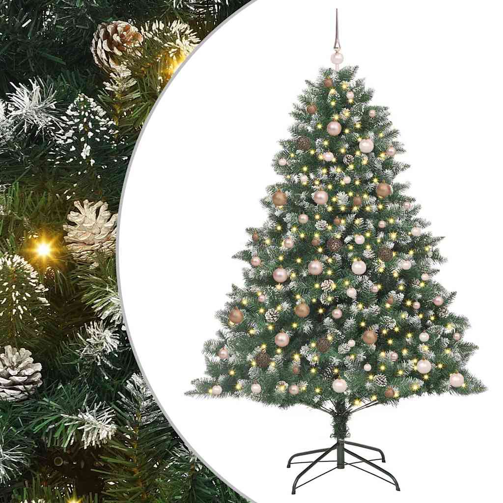 Artificial Christmas Tree with 300 LEDs with Stand Green 210 cm