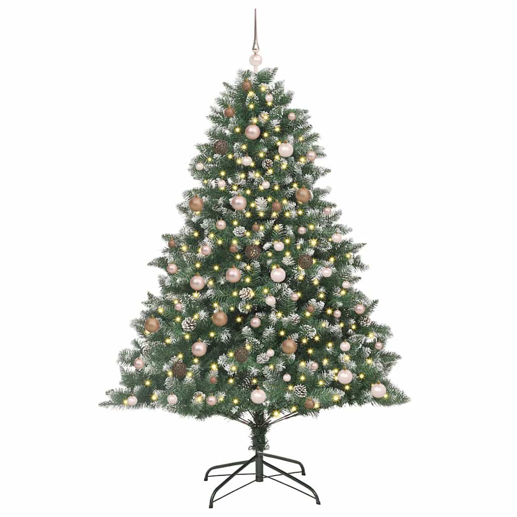 Artificial Christmas Tree with 300 LEDs with Stand Green 210 cm