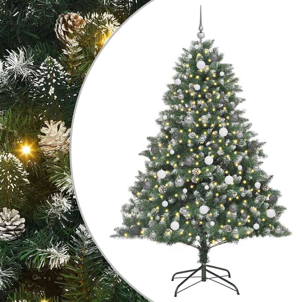 Artificial Christmas Tree with 300 LEDs with Stand Green 210 cm