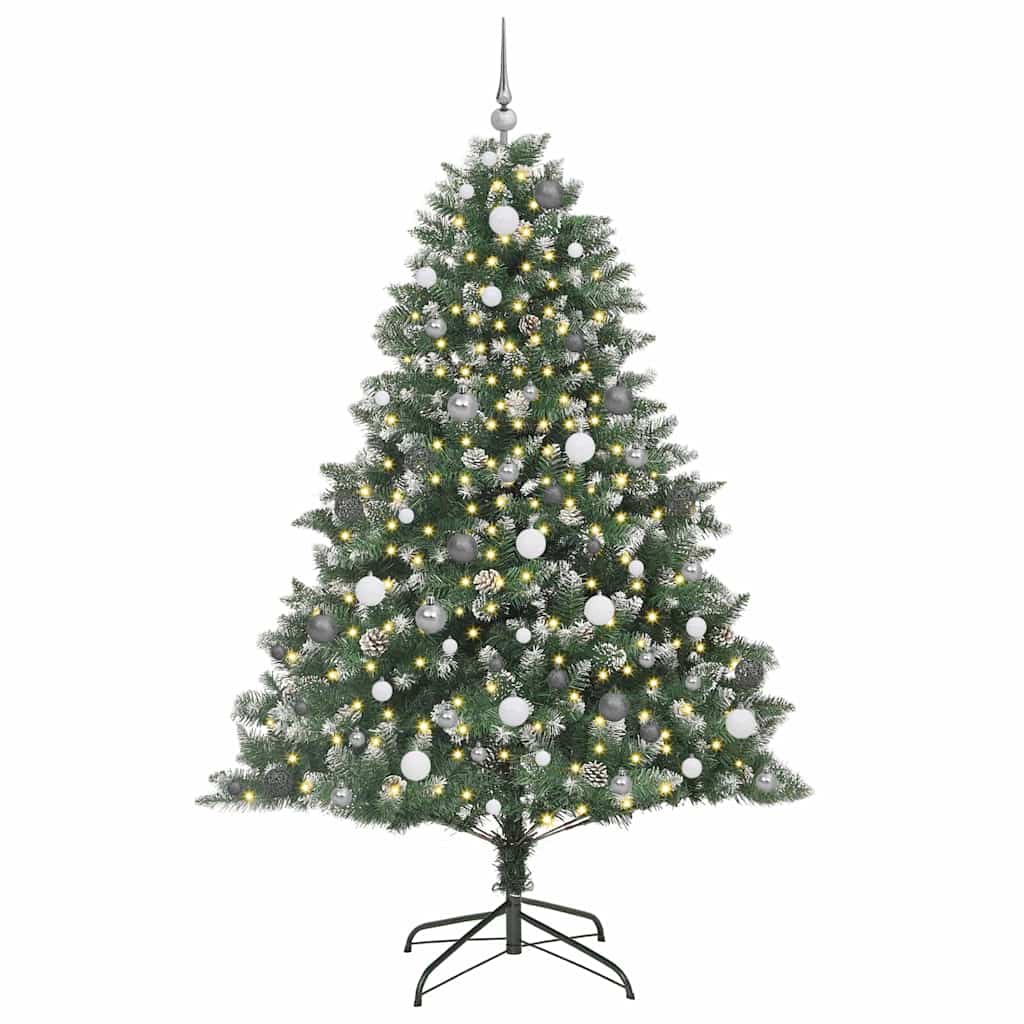 Artificial Christmas Tree with 300 LEDs with Stand Green 210 cm