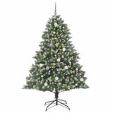 Artificial Christmas Tree with 300 LEDs with Stand Green 210 cm - Side View