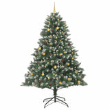Artificial Christmas Tree with 300 LEDs with Stand Green 240 cm - Top-Down View