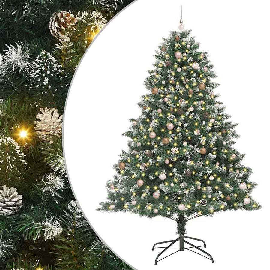 Artificial Christmas Tree with 300 LEDs with Stand Green 240 cm