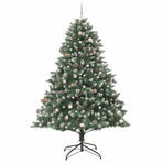 Artificial Christmas Tree with 300 LEDs with Stand Green 240 cm