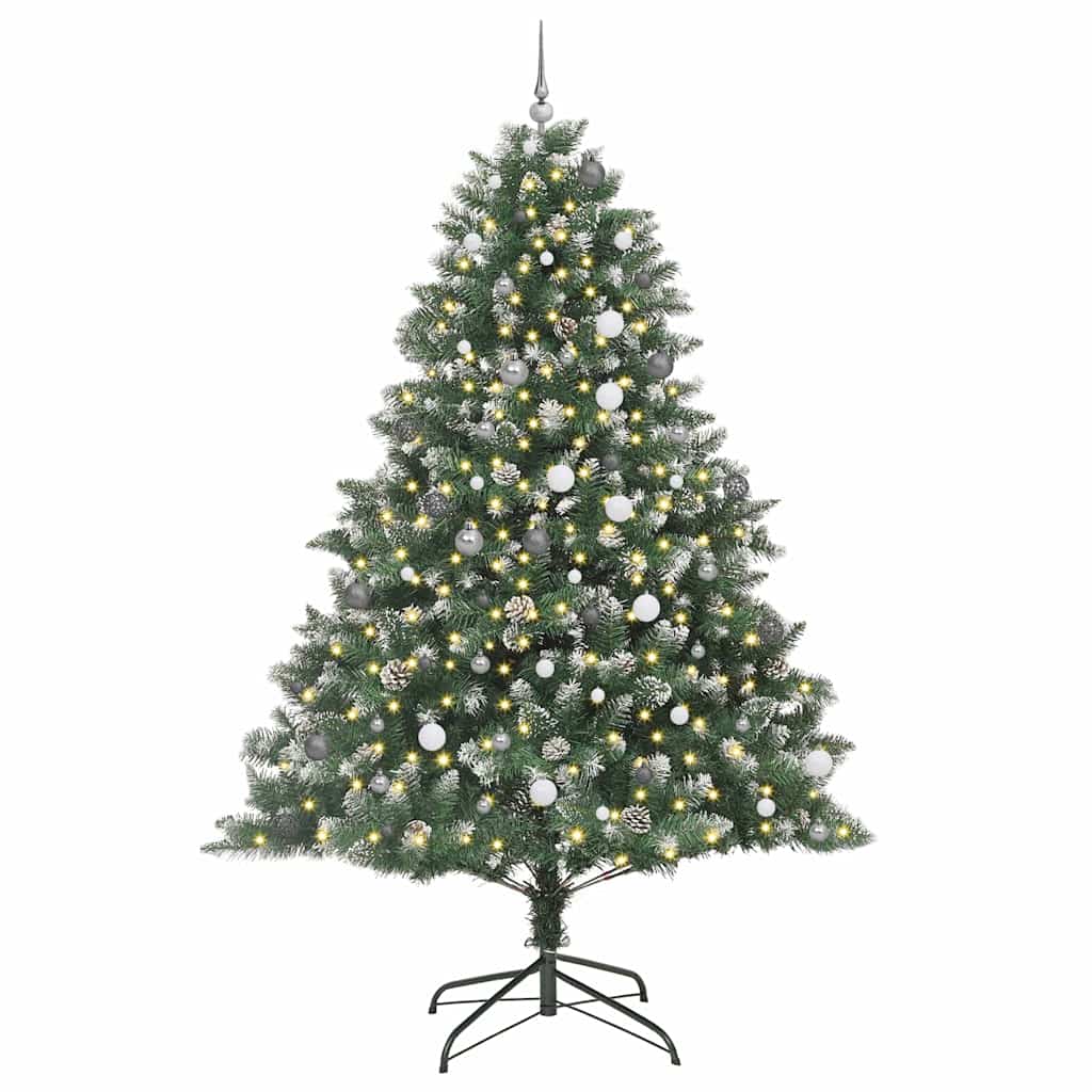Artificial Christmas Tree with 300 LEDs with Stand Green 240 cm