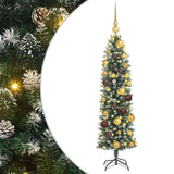 Artificial Slim Christmas Tree Green and White 120 cm