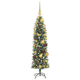 Artificial Slim Christmas Tree Green and White 120 cm
