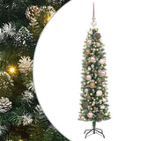 Artificial Slim Christmas Tree Green and White 120 cm - Front View