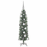 Artificial Slim Christmas Tree Green and White 120 cm