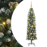 Artificial Slim Christmas Tree Green and White 150 cm