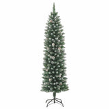 Artificial Slim Christmas Tree Green and White 150 cm - 45-Degree Angle
