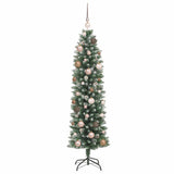 Artificial Slim Christmas Tree Green and White 150 cm