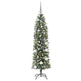 Artificial Slim Christmas Tree Green and White 150 cm