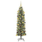 Artificial Slim Christmas Tree Green and White 180 cm
