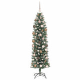 Artificial Slim Christmas Tree Green and White 180 cm