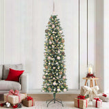 Artificial Slim Christmas Tree Green and White 210 cm