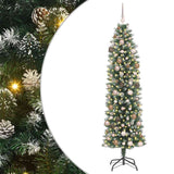Artificial Slim Christmas Tree Green and White 210 cm