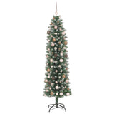 Artificial Slim Christmas Tree Green and White 210 cm