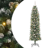 Artificial Slim Christmas Tree Green and White 240 cm - Front View