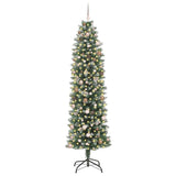 Artificial Slim Christmas Tree Green and White 240 cm