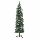 Artificial Slim Christmas Tree Green and White 240 cm