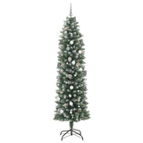 Artificial Slim Christmas Tree Green and White 240 cm