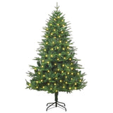 Artificial Pre-lit Christmas Tree Green 180 cm PVC and PE - Front View