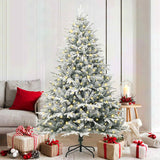 Artificial Pre-lit Christmas Tree Green 180 cm PVC and PE