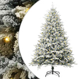 Artificial Pre-lit Christmas Tree Green 180 cm PVC and PE - Front View