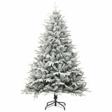 Artificial Pre-lit Christmas Tree Green 180 cm PVC and PE - Top-Down View