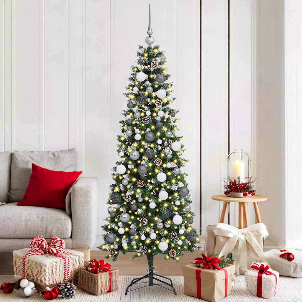 Artificial Christmas Tree with 300 LEDs with Stand Green 180 cm
