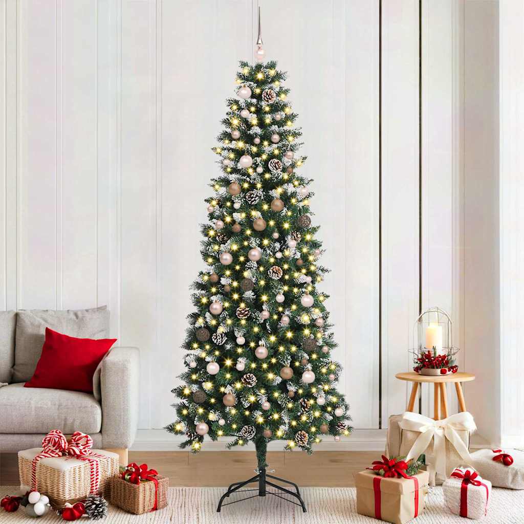 Artificial Christmas Tree Green 210 cm PVC, Plastic, and Steel