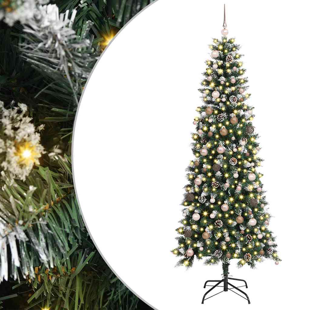 Artificial Christmas Tree Green 210 cm PVC, Plastic, and Steel