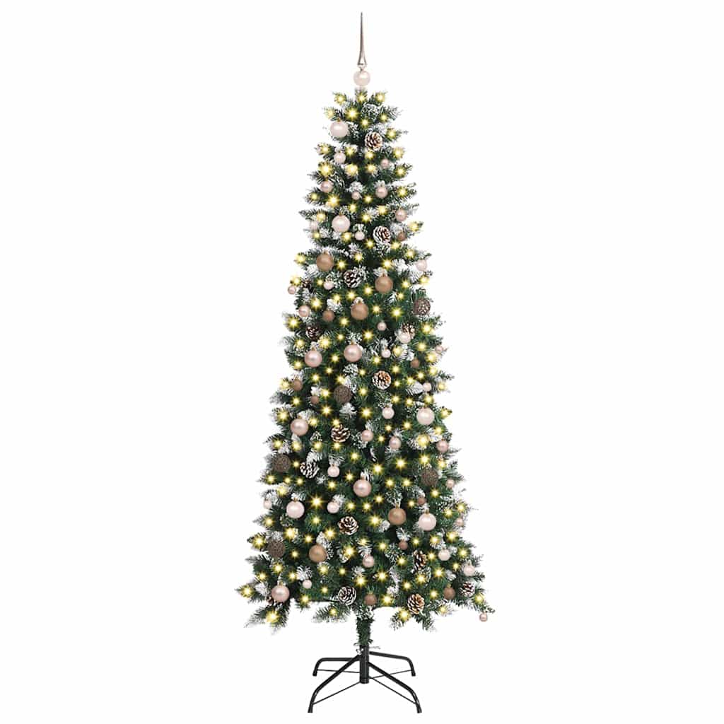 Artificial Christmas Tree Green 210 cm PVC, Plastic, and Steel