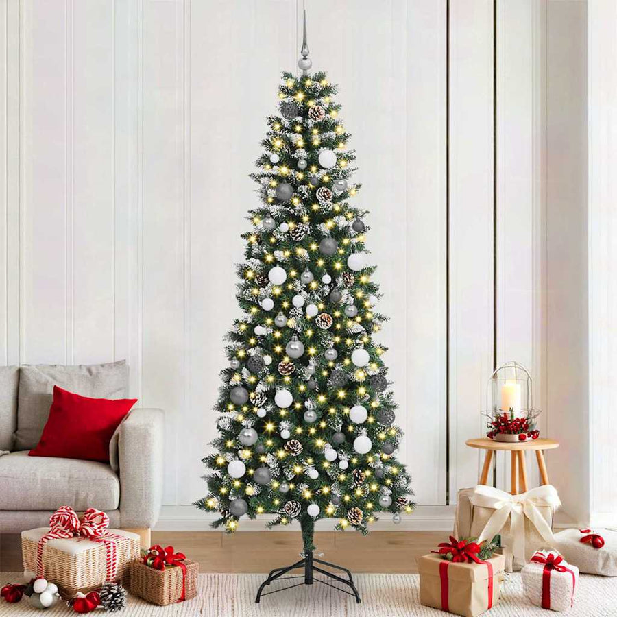 Artificial Christmas Tree Green 210 cm PVC, Plastic, and Steel