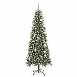 Artificial Christmas Tree with 300 LEDs with Stand Green 210 cm - Side View