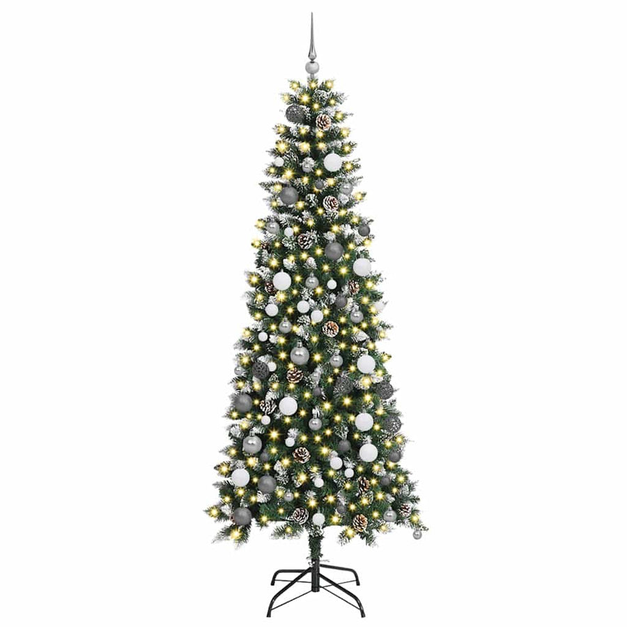 Artificial Christmas Tree Green 210 cm PVC, Plastic, and Steel