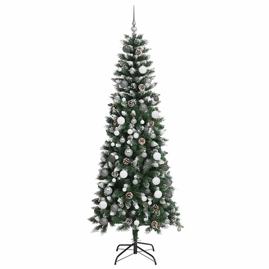 Artificial Christmas Tree Green 210 cm PVC, Plastic, and Steel