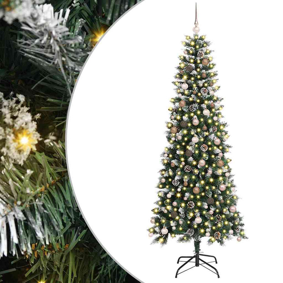 Artificial Christmas Tree Green 240 cm PVC, Plastic, and Steel