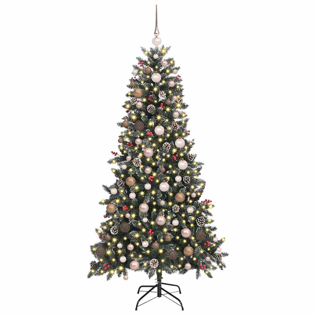 Artificial Christmas Tree with 300 LEDs with Stand Green 210 cm