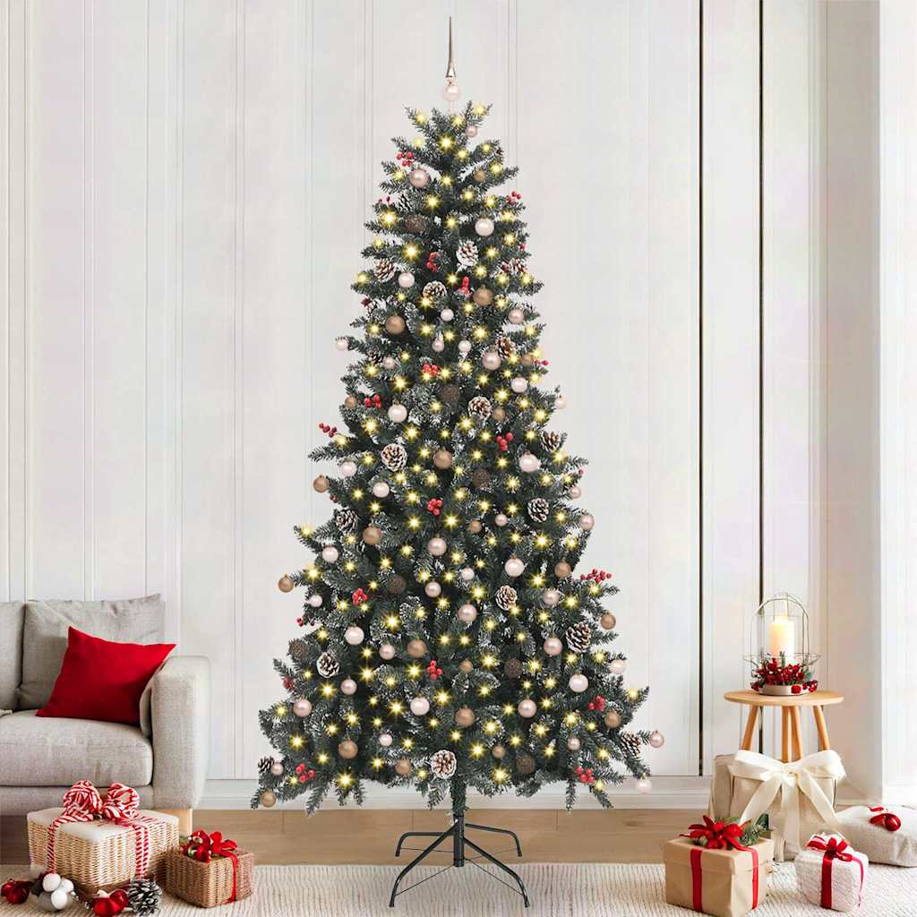 Artificial Christmas Tree with 300 LEDs with Stand Green 240 cm
