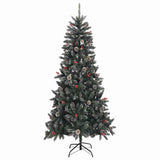 Artificial Christmas Tree with 300 LEDs with Stand Green 240 cm - Rear View