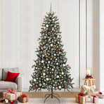 Artificial Christmas Tree with 300 LEDs with Stand Green 240 cm