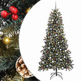 Artificial Christmas Tree with 300 LEDs with Stand Green 240 cm - Front View