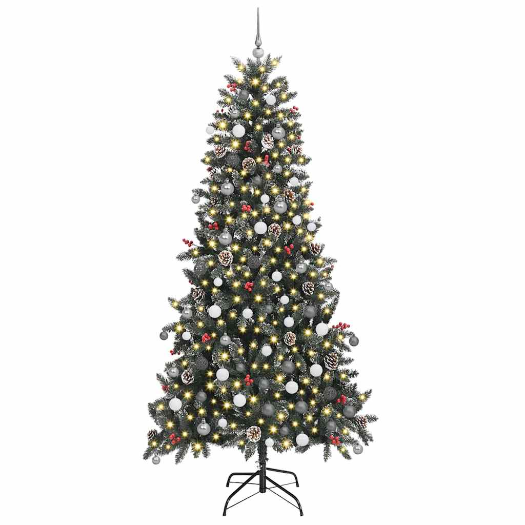 Artificial Christmas Tree with 300 LEDs with Stand Green 240 cm
