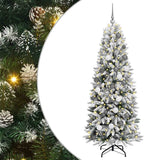 Artificial Christmas Tree with 300 LEDs with Stand White 180 cm - Front View