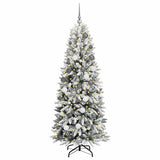 Artificial Christmas Tree with 300 LEDs with Stand White 180 cm - Side View