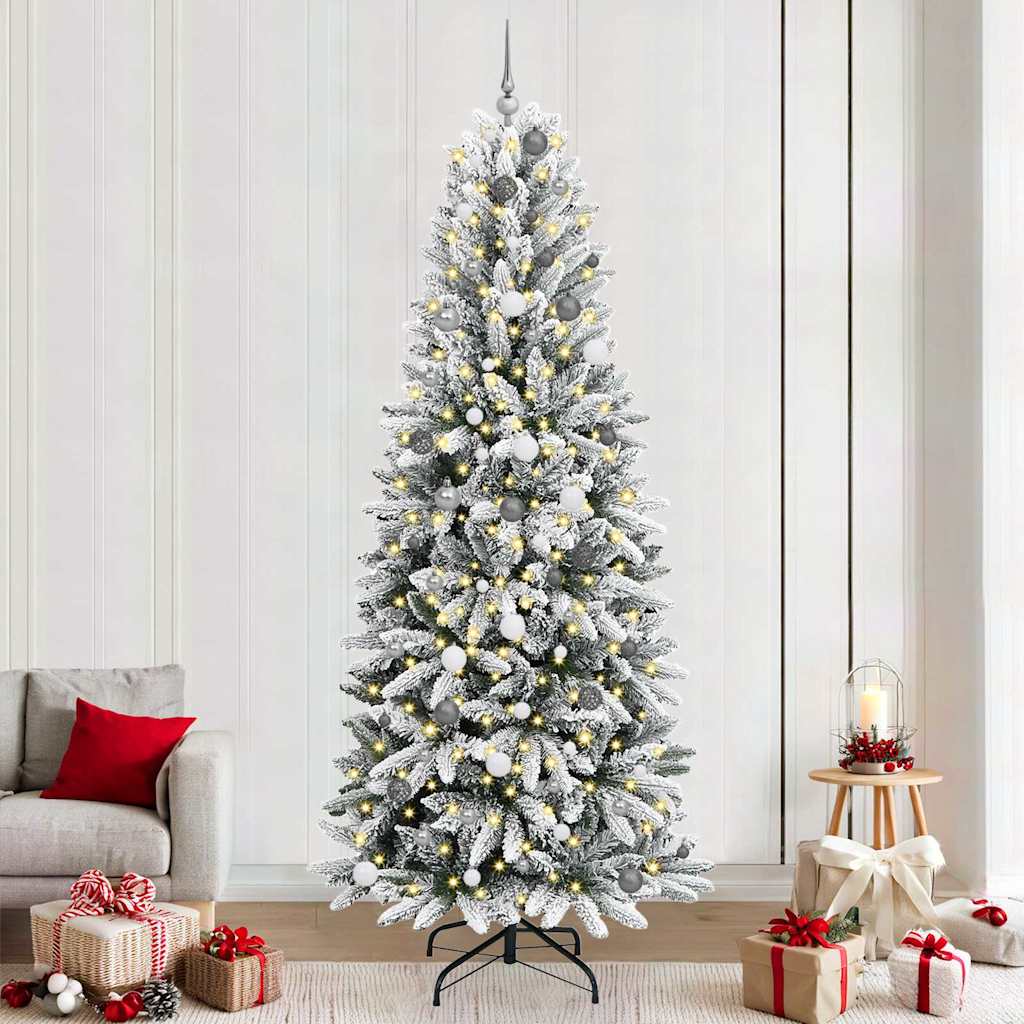Artificial Christmas Tree with 300 LEDs with Stand White 240 cm