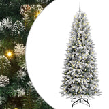 Artificial Christmas Tree with 300 LEDs with Stand White 240 cm - Front View